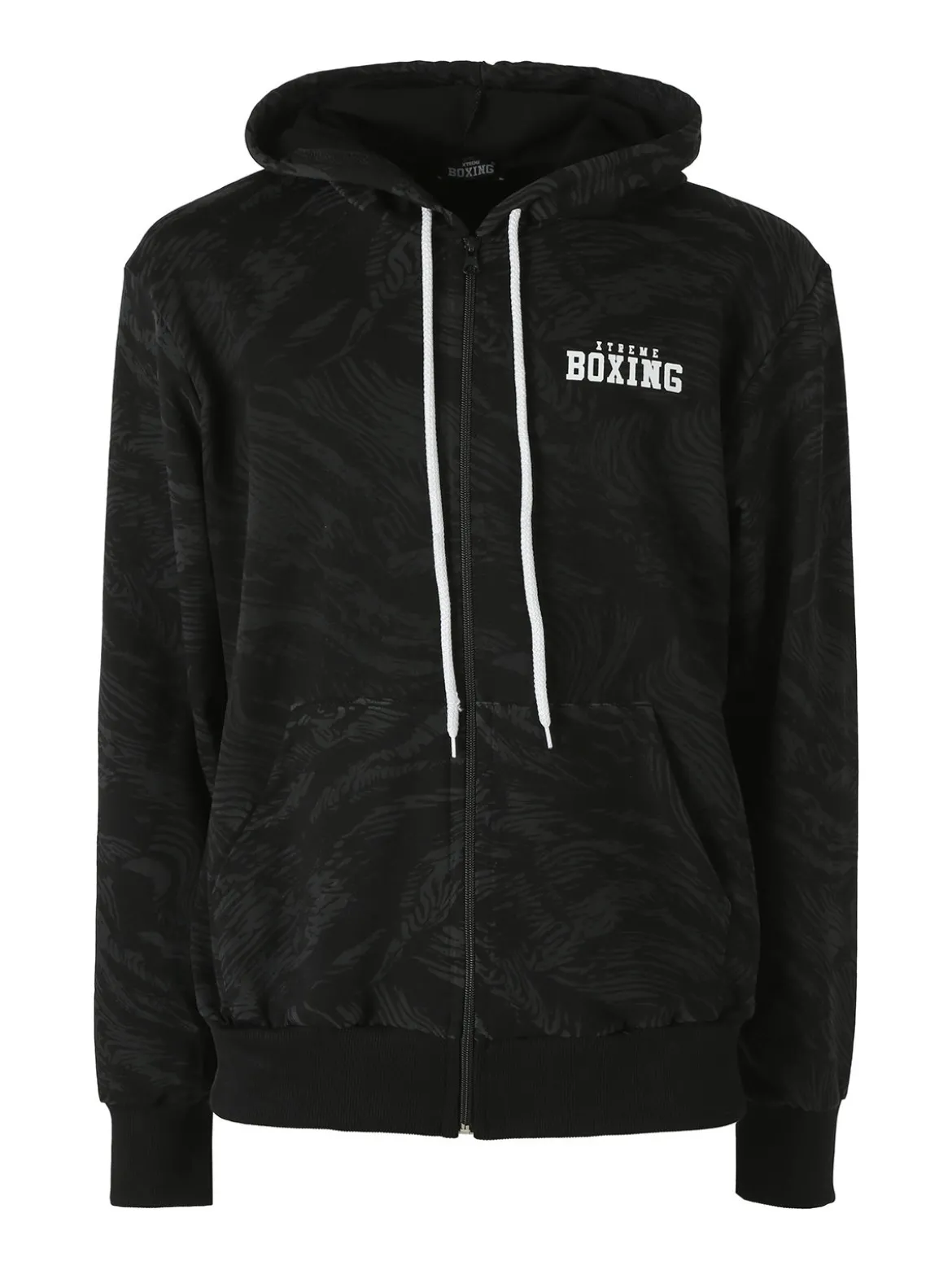 Xtreme Boxing Felpa da uomo in cotone con cappuccio e zip - nero