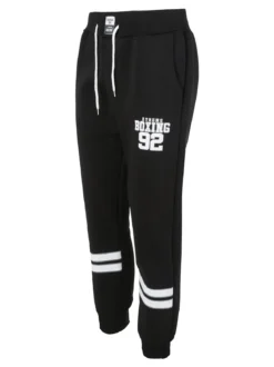 Xtreme Boxing Pantaloni tuta da uomo felpati con polsini - nero
