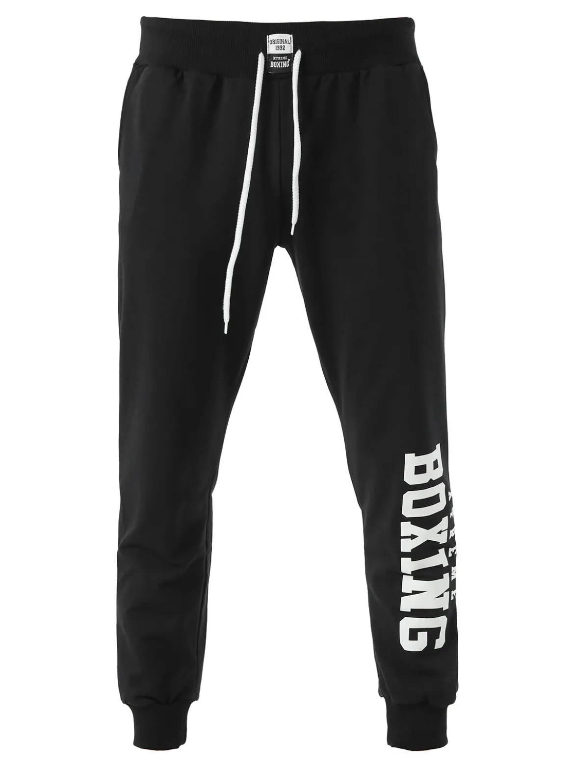 Xtreme Boxing Pantaloni tuta da uomo in cotone con coulisse e logo - nero