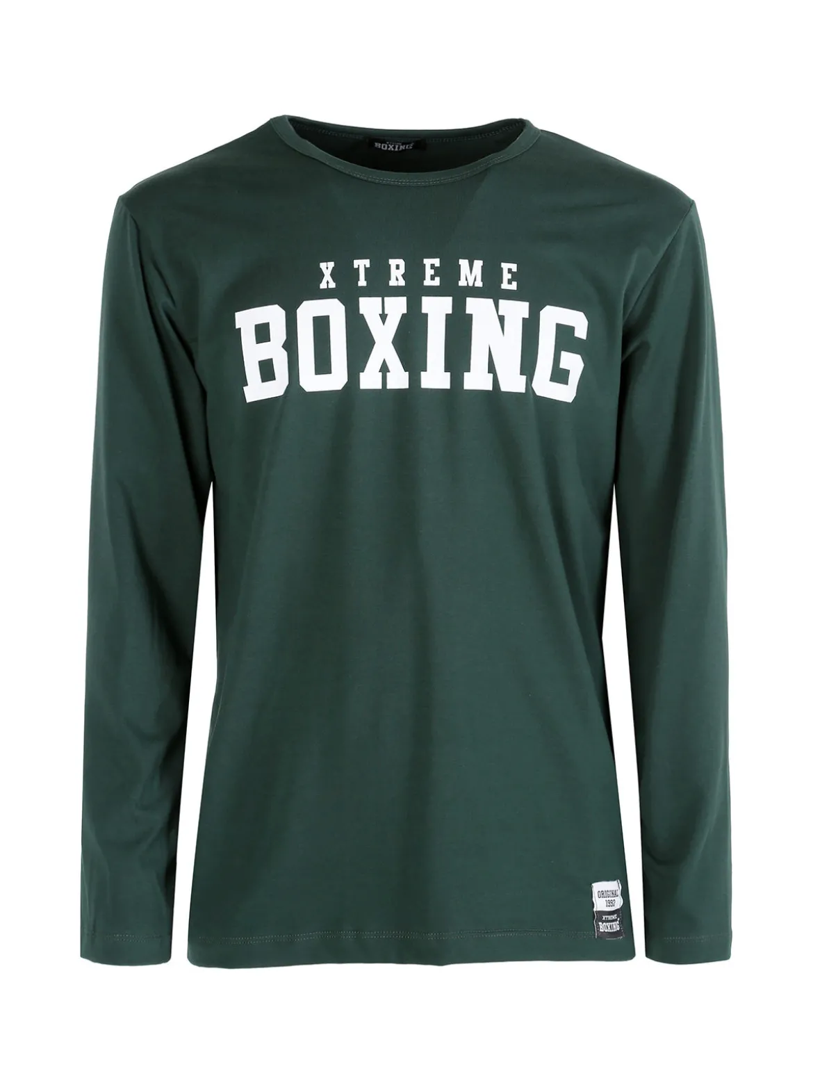 Xtreme Boxing T-shirt da uomo a maniche lunghe con logo - verde