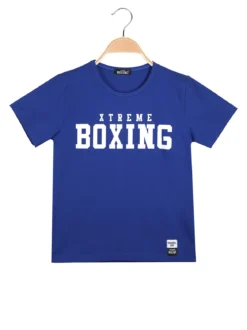Xtreme Boxing T-shirt girocollo da ragazzo in cotone con logo - blu
