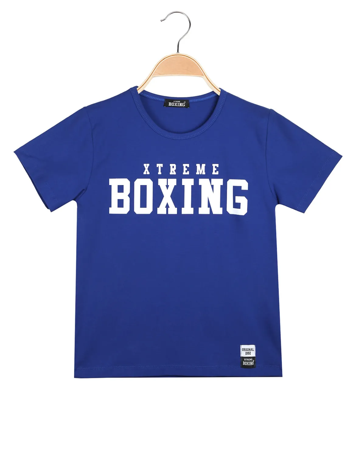 Xtreme Boxing T-shirt girocollo da ragazzo in cotone con logo - blu