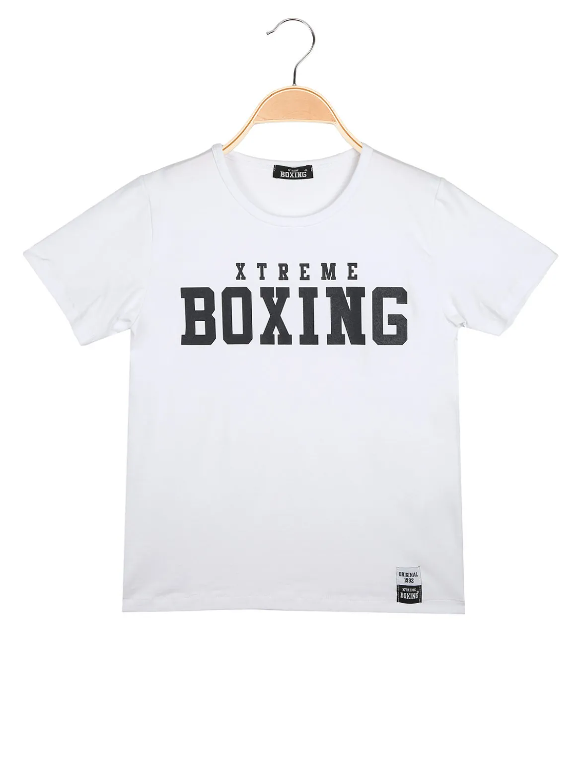 Xtreme Boxing T-shirt girocollo da ragazzo in cotone con logo - bianco
