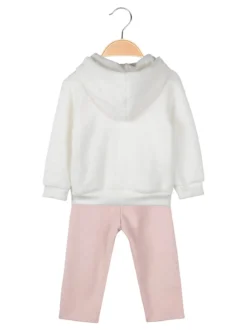 Yes! Do Kid'S Completo 3 pezzi da neonata con cappuccio e zip - bianco