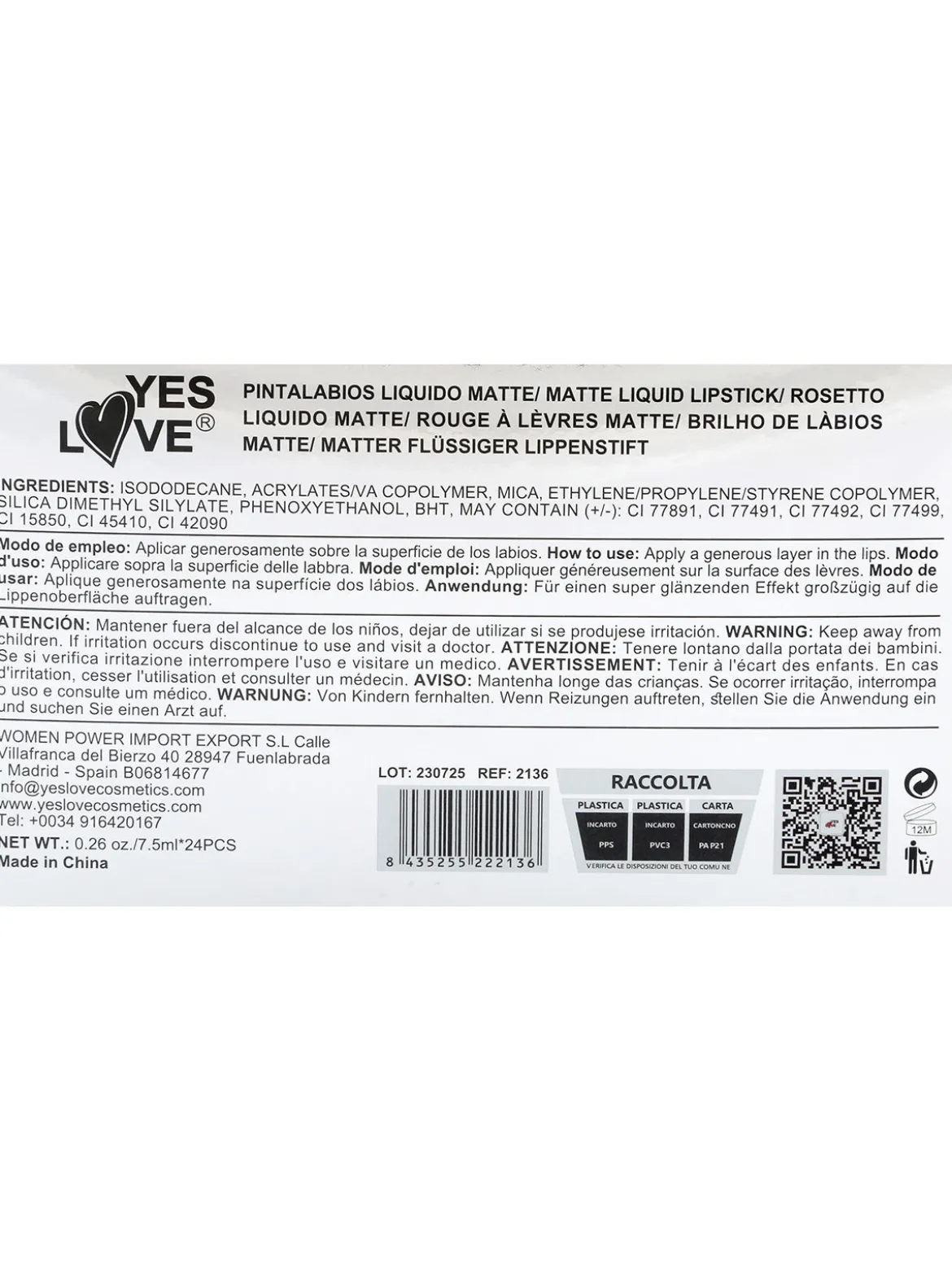 Yes Love Cosmetics Lip gloss matte
