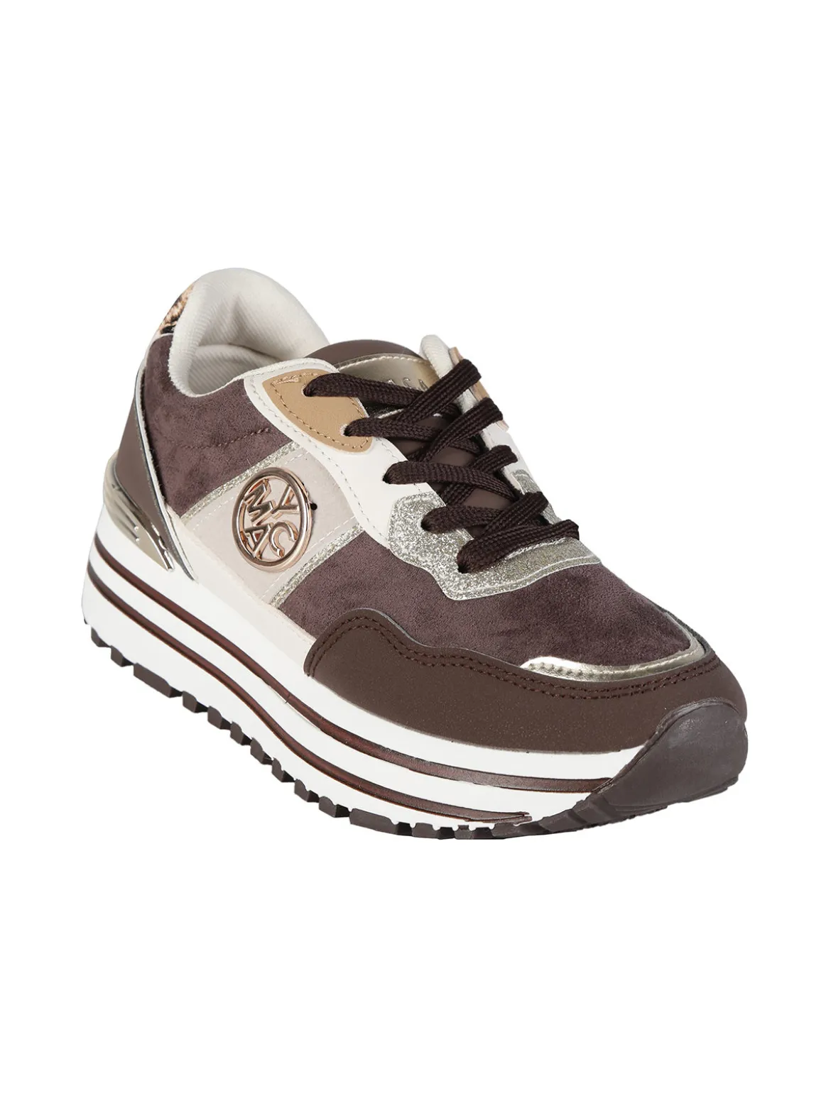 Y.M.C.A. Sneakers donna stringate in tessuto scamosciato con platform