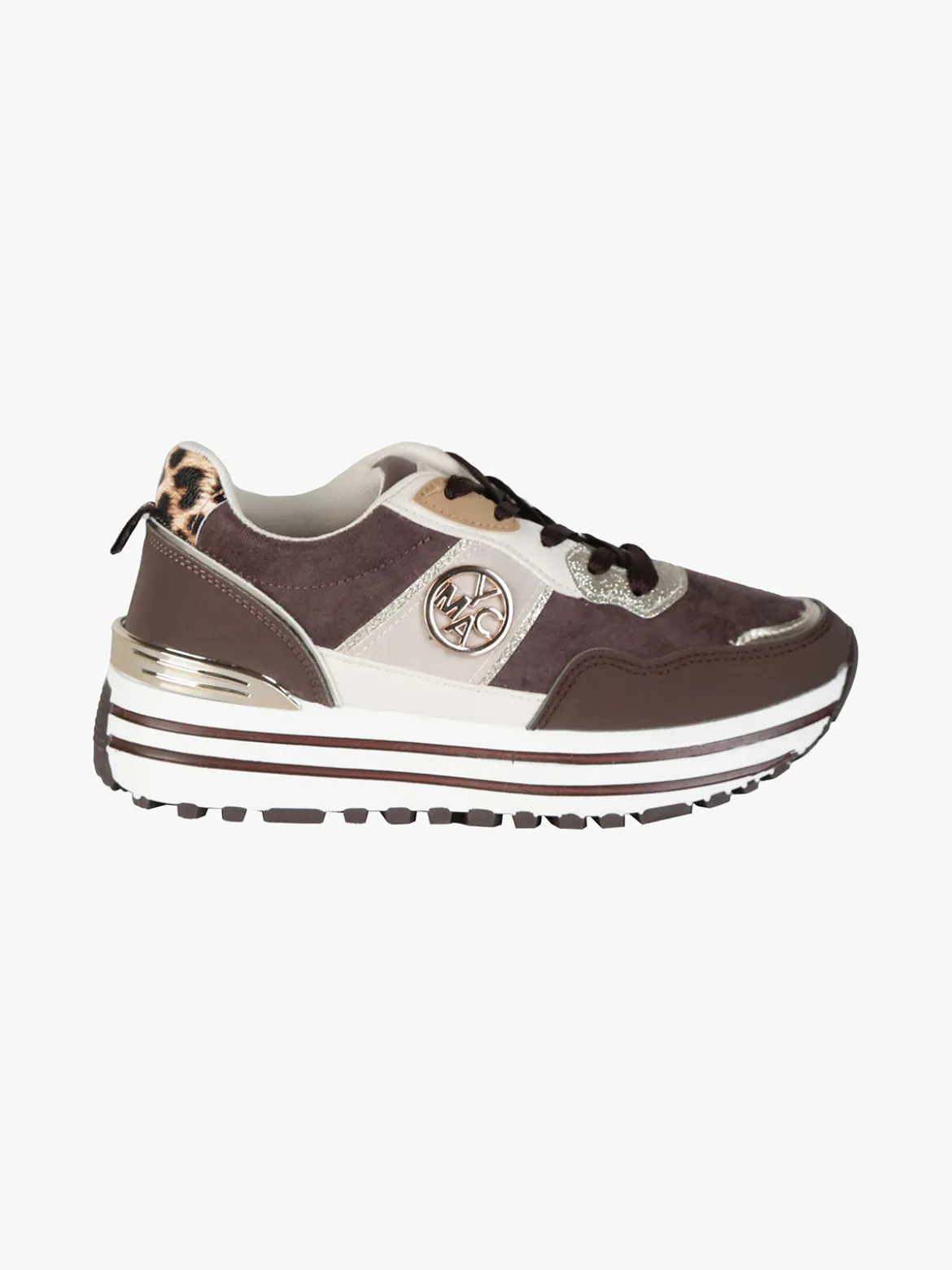 Y.M.C.A. Sneakers donna stringate in tessuto scamosciato con platform