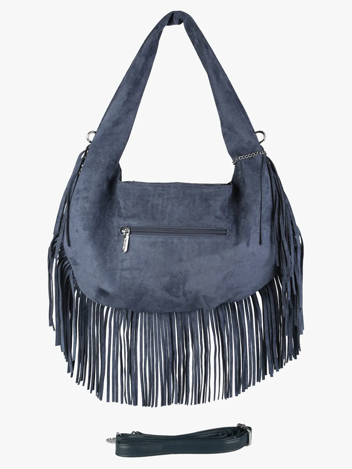 You Young Coveri Borsa a spalla da donna con frange e borchie - blu scuro