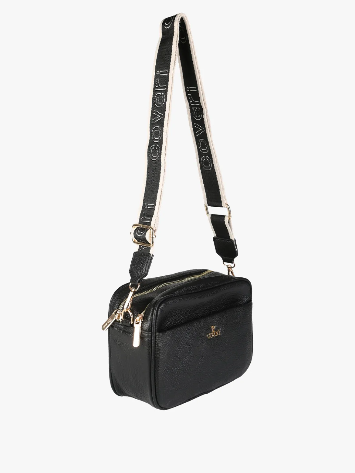 You Young Coveri Borsa a tracolla da donna in ecopelle con doppio scomparto - nero
