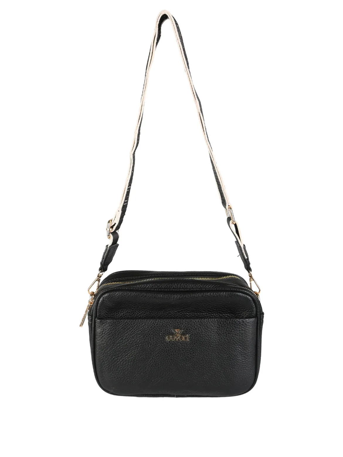 You Young Coveri Borsa a tracolla da donna in ecopelle con doppio scomparto - nero
