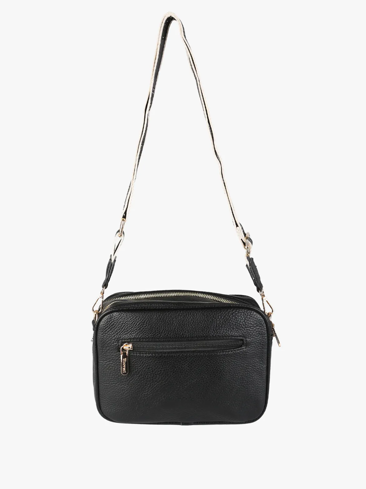 You Young Coveri Borsa a tracolla da donna in ecopelle con doppio scomparto - nero