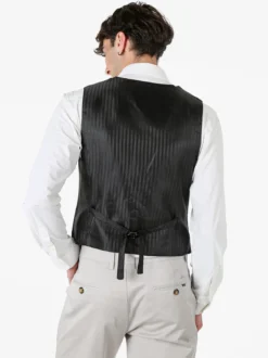 Y.T Jeans Gilet classico da uomo con bottoni - nero