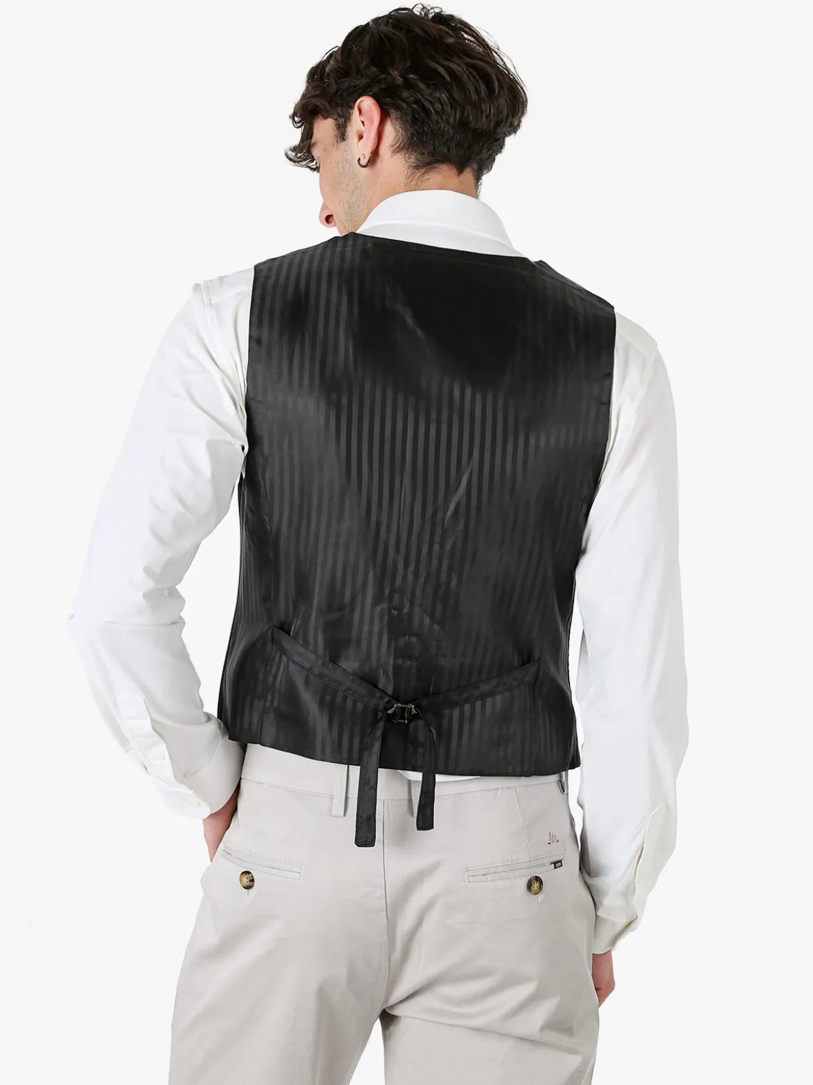 Y.T Jeans Gilet classico da uomo con bottoni - nero